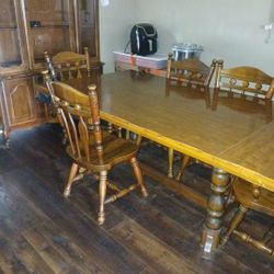 Antique Table with six chairs