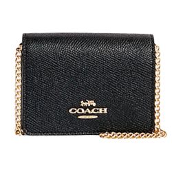 NWT Coach Crossgrain Mini Wallet On A Chain 