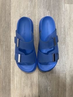 Alexander Mcqueen Slides Blue Unisex 