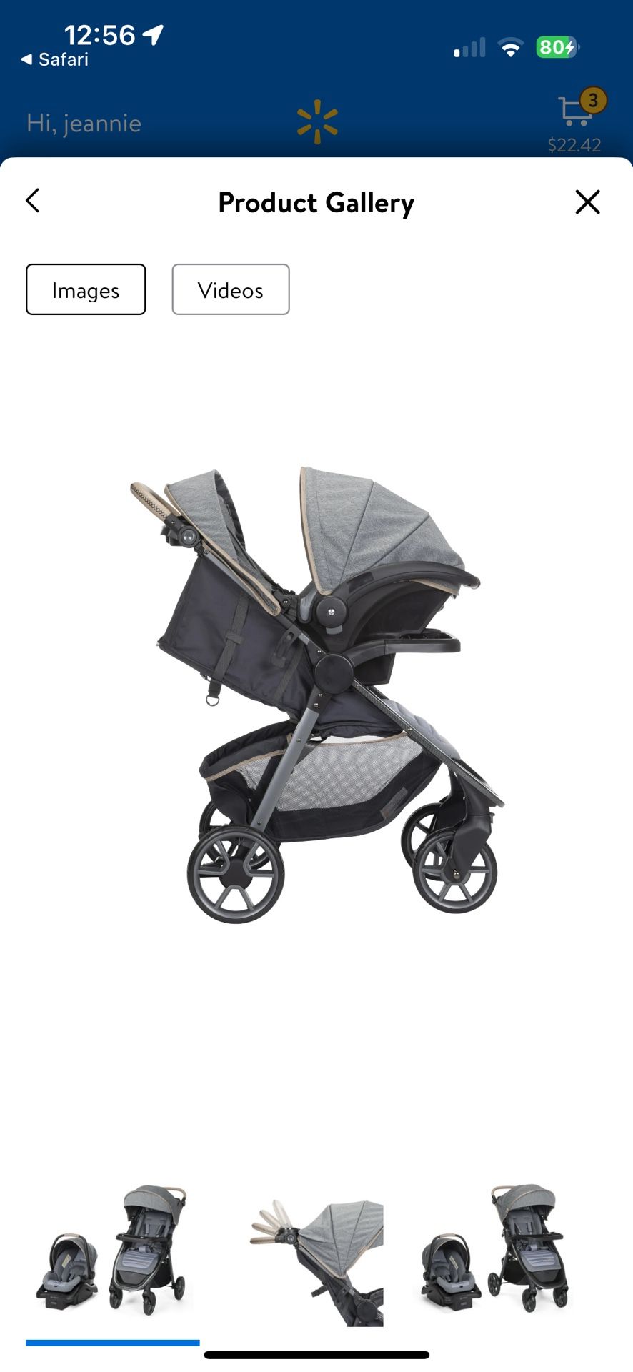 New In Box ***Monbebe (Walmart Exclusive) Deluxe Travel System, Castlepoint, Baby Thru Toddler, Unisex