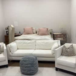 Sofa And Two Linen Chairs