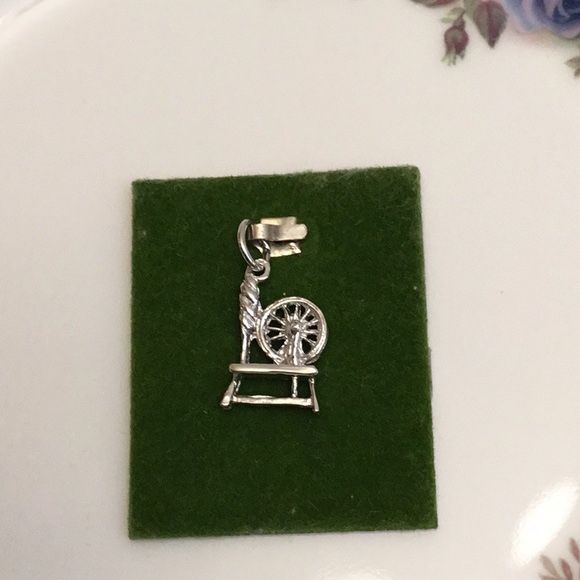 Vintage Spinning Wheel Charm 