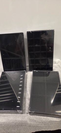 Black Plastic Display Trays Set of 4