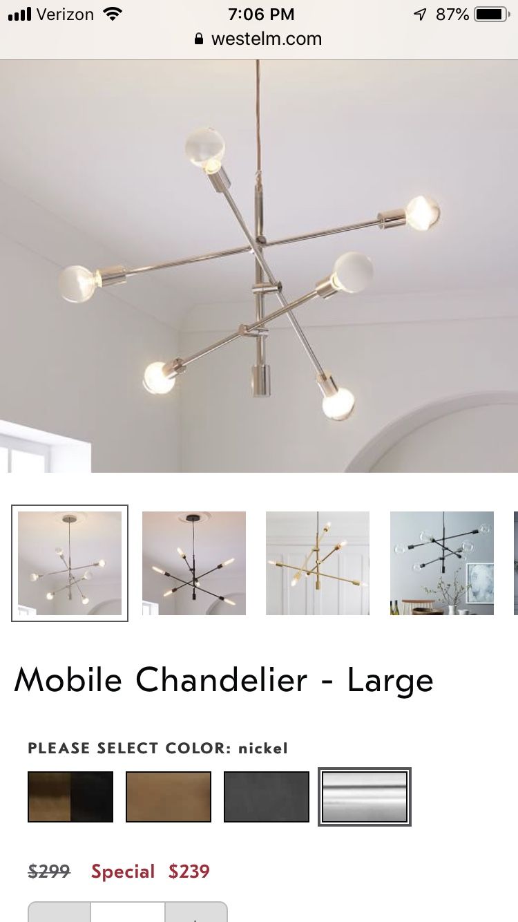 West Elm Light Fixture Chandelier - Large