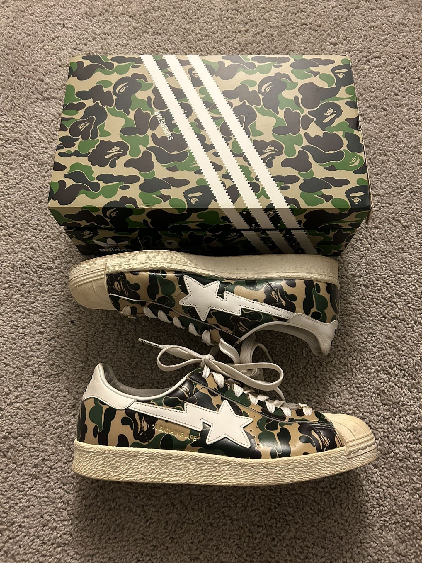 Bape X Adidas Superstar 80s 'ABC Camo' Size
