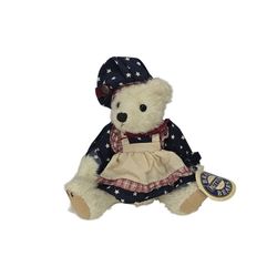 Brass Button Bear OPAL Patriotic Plush Fully Jointed Stuffed Star Dress 11" Vtg