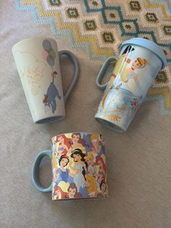 Disney Fairytale Mugs – Set of 3 (Eeyore, Cinderella & Princesses & Pooh)