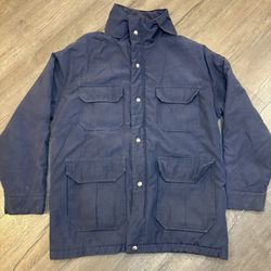 Vintage Woolrich Insulated Mountain Parka Mens Large Coat Jacket Blue No Hood