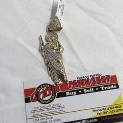 14KYG Apprx 1.15ctw St. Jude Tadeo Pendant 