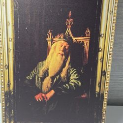 Harry Potter Albus Dumbledore Sign Tin Rustic Frame Portrait Style Sleeping 8x12
