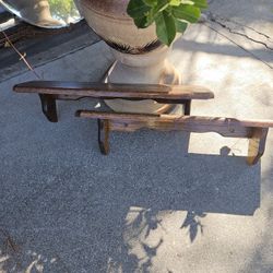 2 Oak Shelves
