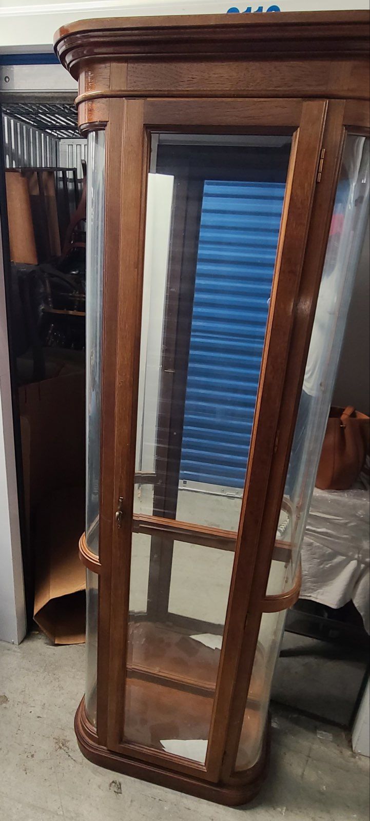 Corner Curio Cabinet with Glass Panels & Interior Light – Great Condition! 