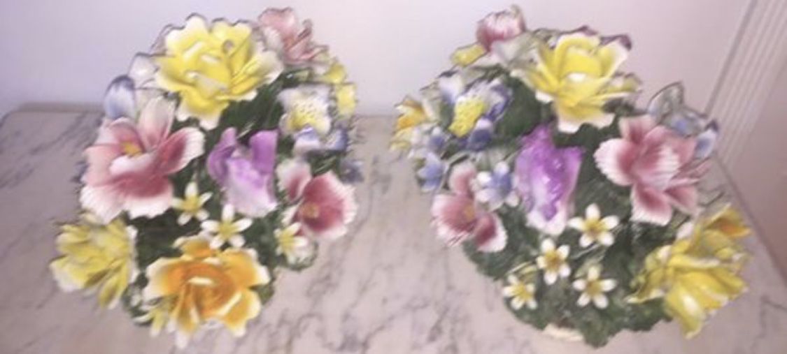 Capodimonte porcelain flowers sets