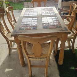 Spanish Style Kitchen Table Set Chairs Furniture 