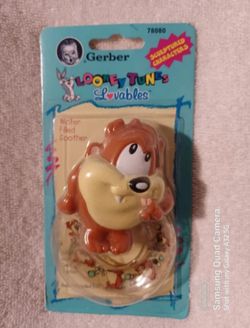 Vintage Looney tunes sculptured baby taz soother