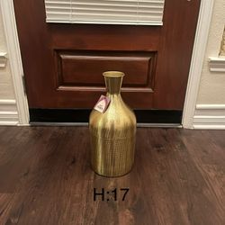 New Metal Gold Vases Set Of Two