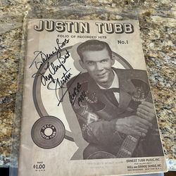 Justin tubb  signed song book