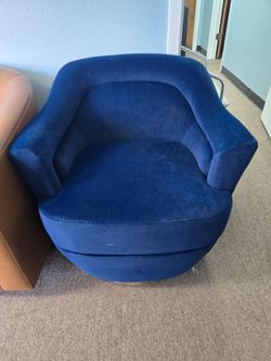 New Navy Velvet Swivel Chair