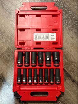 Milwaukee 14pc 1/2”Deep Impact Sockets (metric)