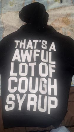 Black Graphic Hoodie Cough Syrup Print