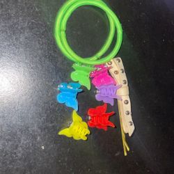 Butterfly Clips, Green Rubber Bands, Bow Clip