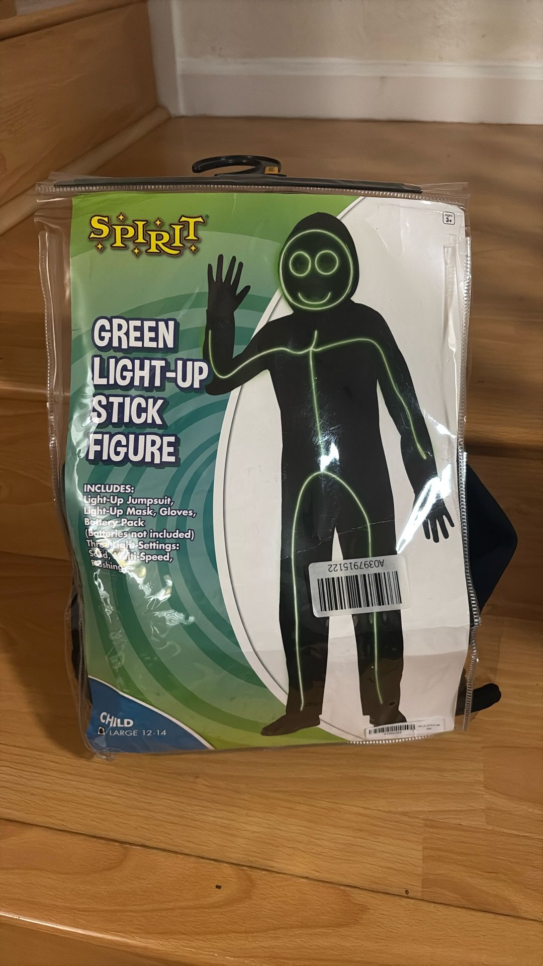 Green Light Up Stick Figure Costume Small
