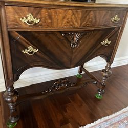 Antique sideboard - solid burl/carved wood