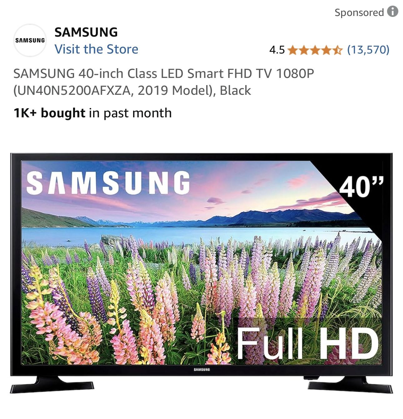 SAMSUNG 40-inch Class LED Smart FHD TV