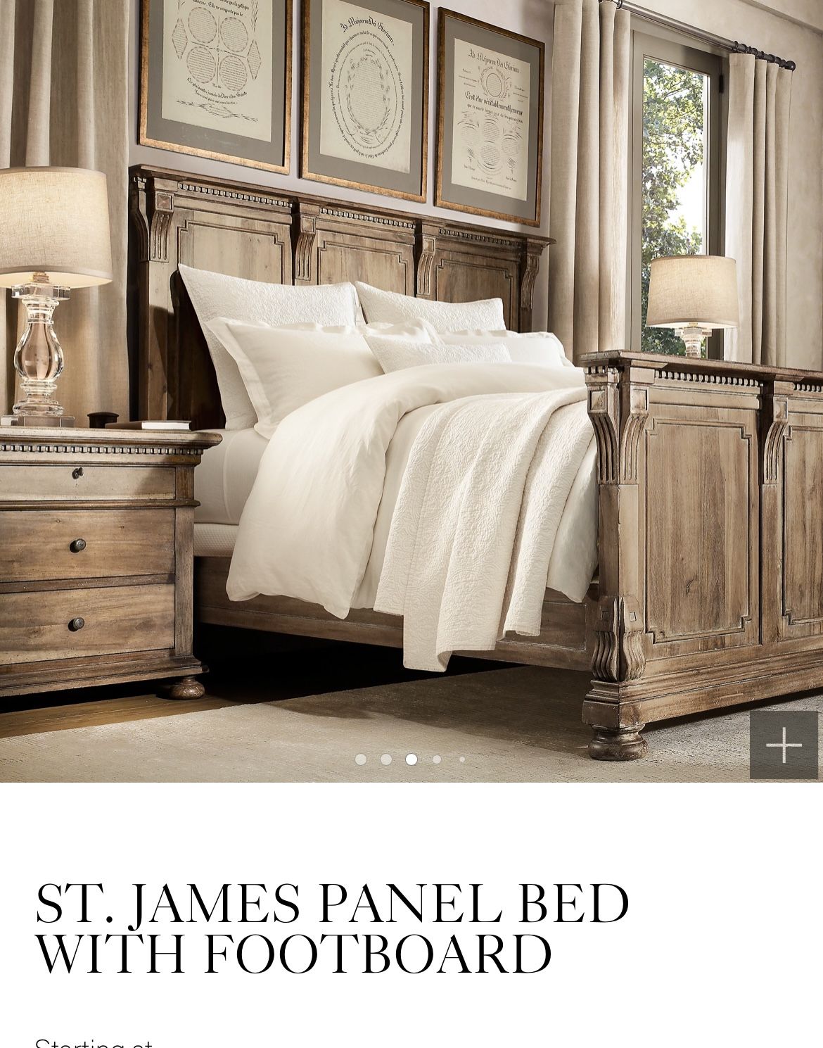 Restoration hardware St James King Bedroom set