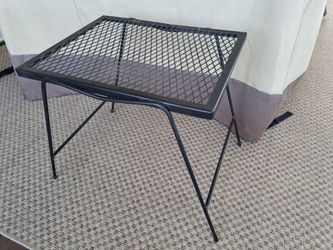Patio Side Table - Vintage Wrought Iron Mesh Top