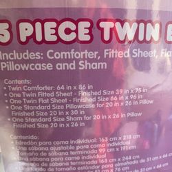 New 5 Piece Twin Bed Set
