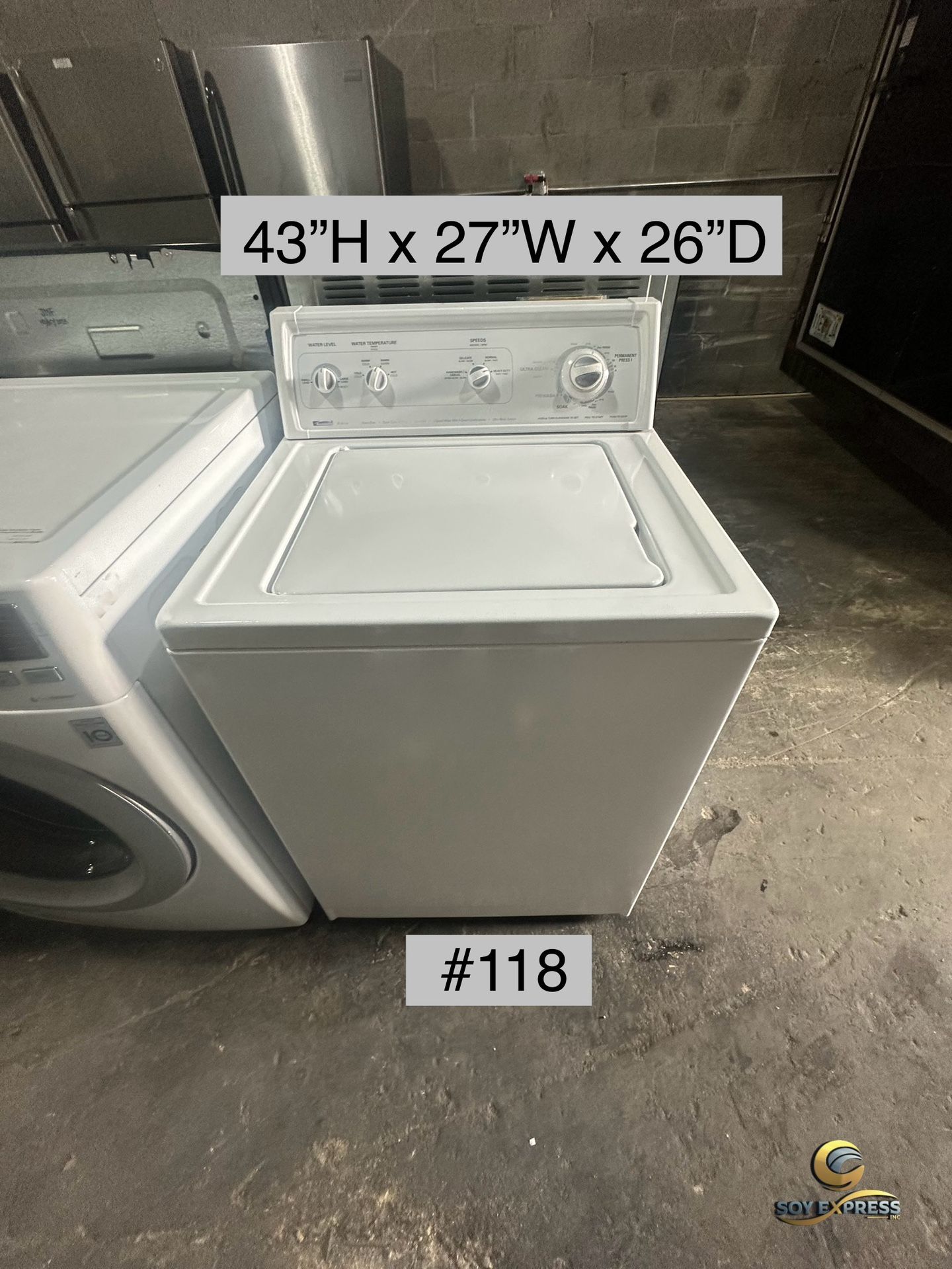 Kenmore Washer Top Load Electric (#118)