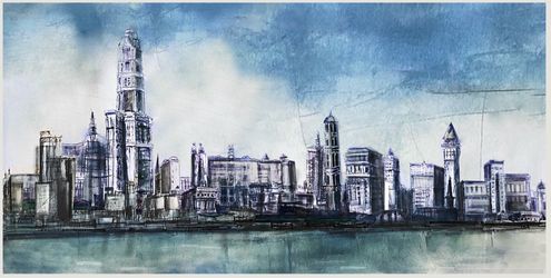 Art print on matt canvas NYC 1910