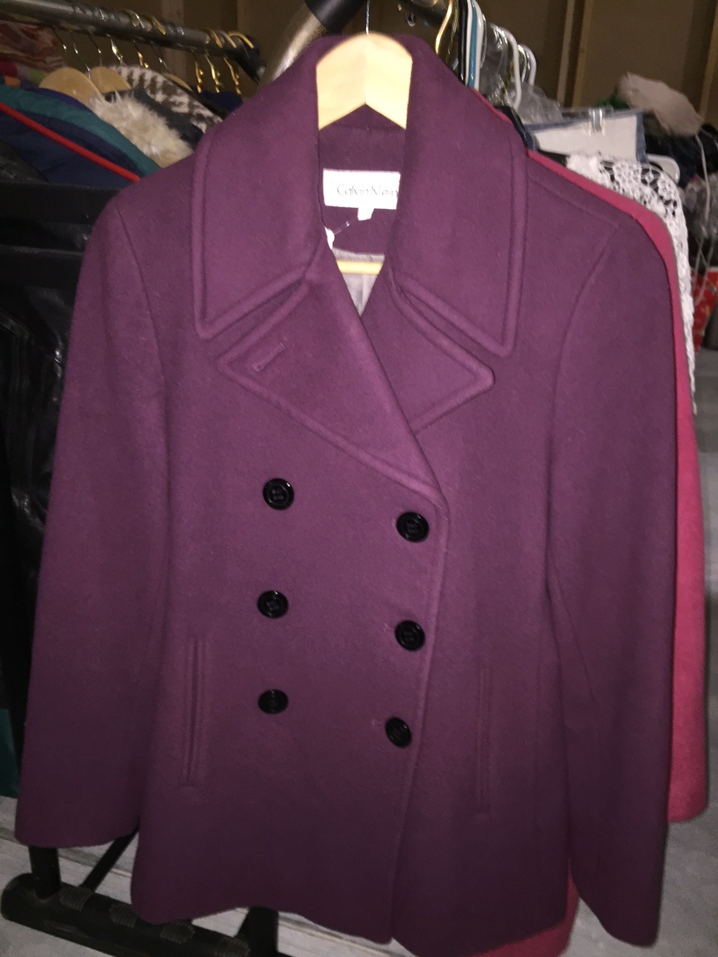 Wool PeaCoat Calvin Klein Sz Small