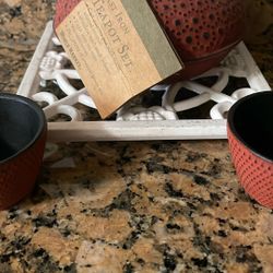 Cast Iron Tea Pot Set