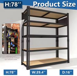 Brand NEW! Storage Shelves 5 Tier Garage Shelving Heavy Duty,  78" H x 40" W x 16" D