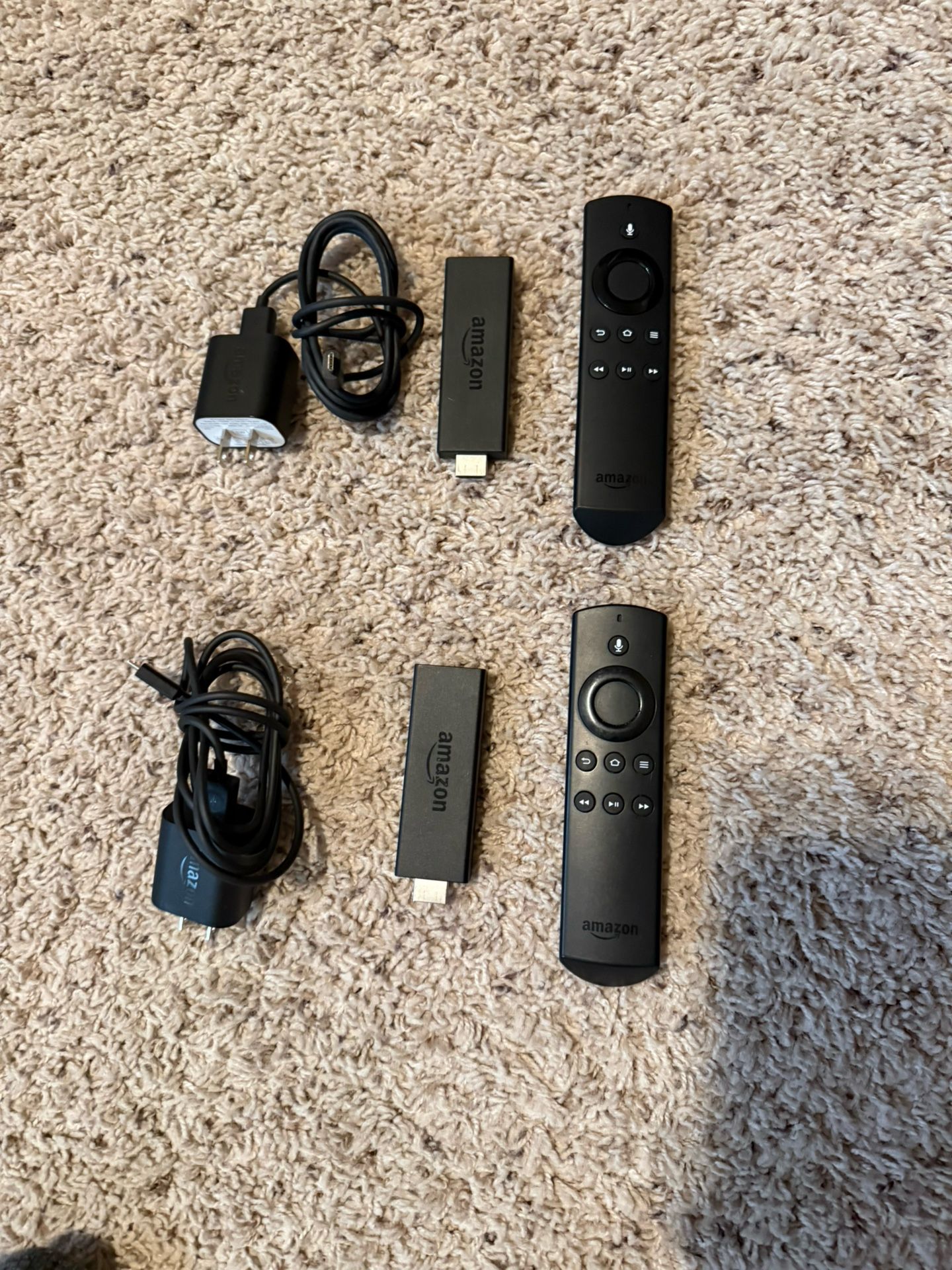 Two Amazon Fire TV Stick 2nd Generation W/Remote Model LY73PR Black Factory Reset