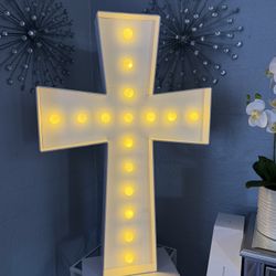 Cruz Y Número Uno Con Luz Para Fiesta Bautizo Cumpleaños