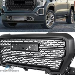Fits 19-21 GMC Sierra 1500 Denali Style Front Bumper Grille Matte Blackberry 
