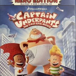 Dreamworks CAPTAIN UNDERPANTS The First Epic Movie (Blu-Ray + DVD-2017)