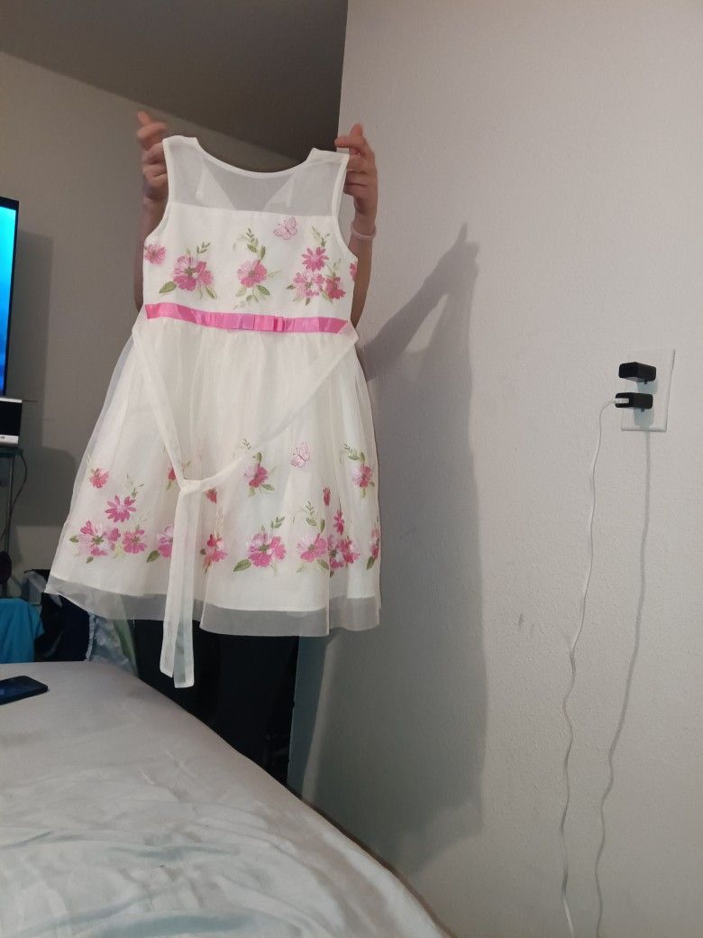 Floral And Butterfly Lil Girls Dress