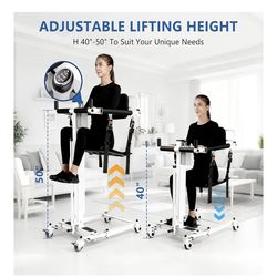 Electric Patient Lift Transfer Chair - Foldable Transfer Lift Chair for Car- Handicap Lift Shower Chair, Bathroom Wheelchairs Transfer Chairs for Seni