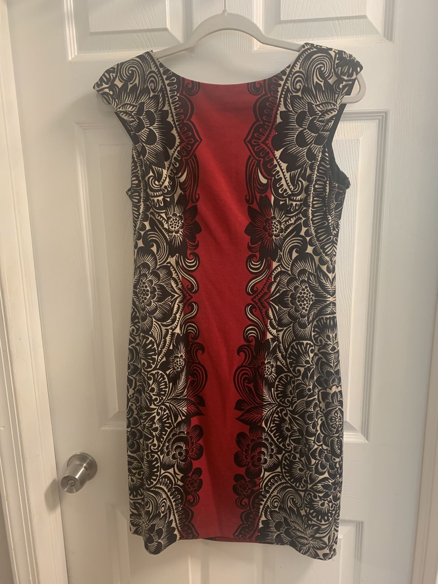 Red , Black And White Dress