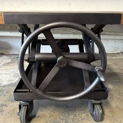 Restoration Hardware Industrial Scissor Lift Table