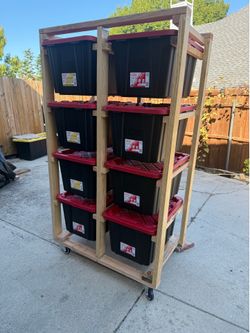 Heavy-Duty Rolling  Tote Storage Rack