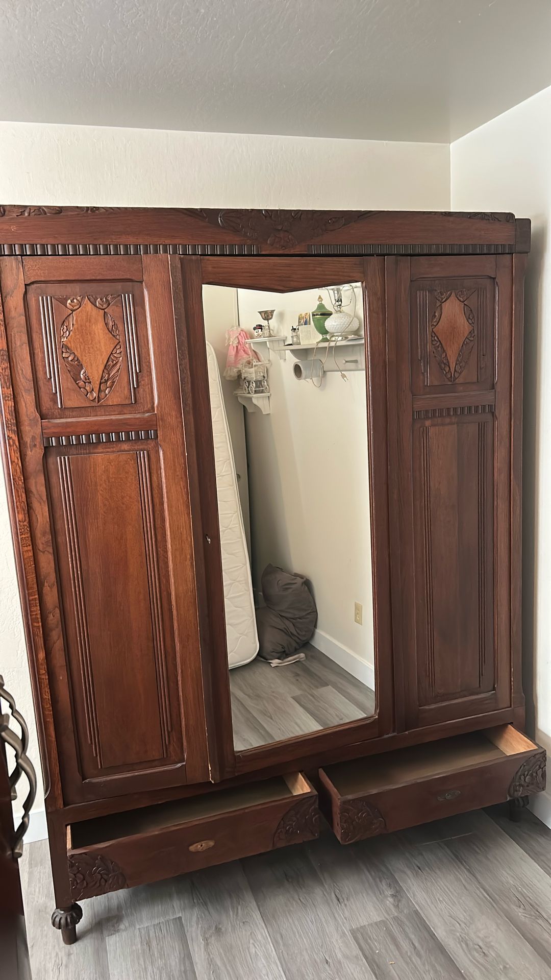 Antique wardrobe I believe it’s walnut