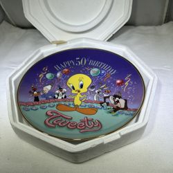 Looney Tunes Franklin Mint Collectors Plate Happy 50th Birthday Tweety 1993