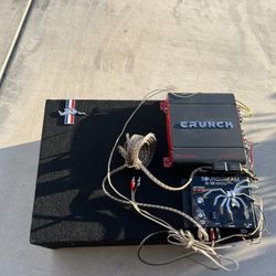 Pioneer 12” Subwoofer w/ Box + Crunch 1000W Amp – Full Bass Setup