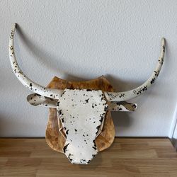 Metal Cow skull art