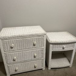 White dresser and nightstand